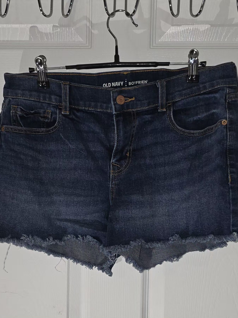 Old Navy Dark Indigo Frayed Hem Denim Shorts